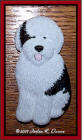 Old English Sheepdog sitting Christmas ornament #2